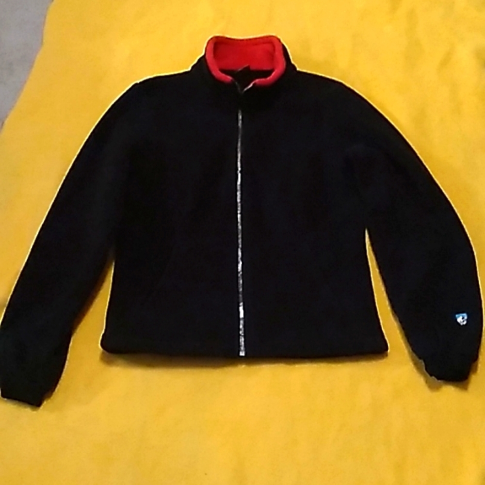 Women's Kuhl black fleece jacket with 🌈 rainbow zipper size S